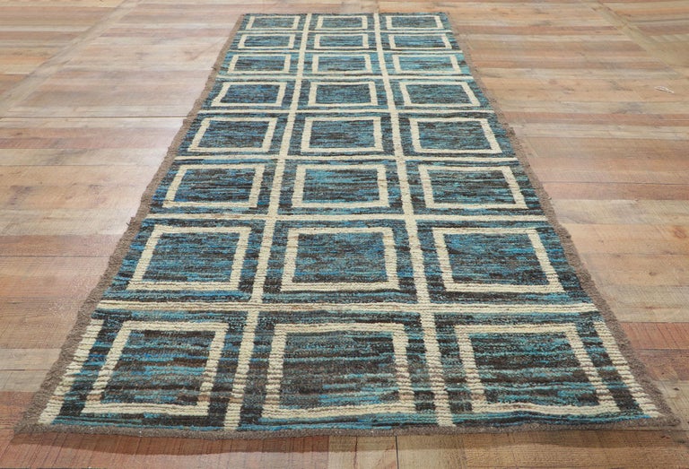 New Contemporary Moroccan Runner with Short Pile For Sale at 1stDibs