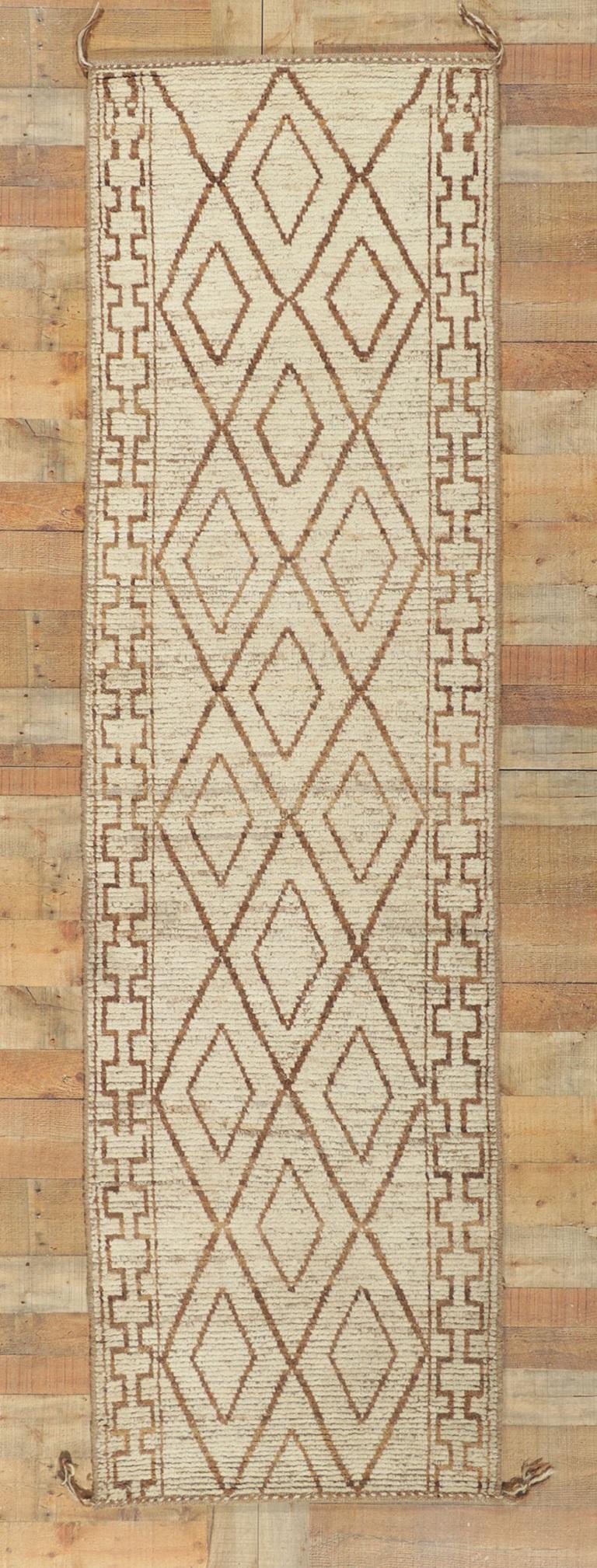 New Contemporary Moroccan Style Runner with Short Pile For Sale 1