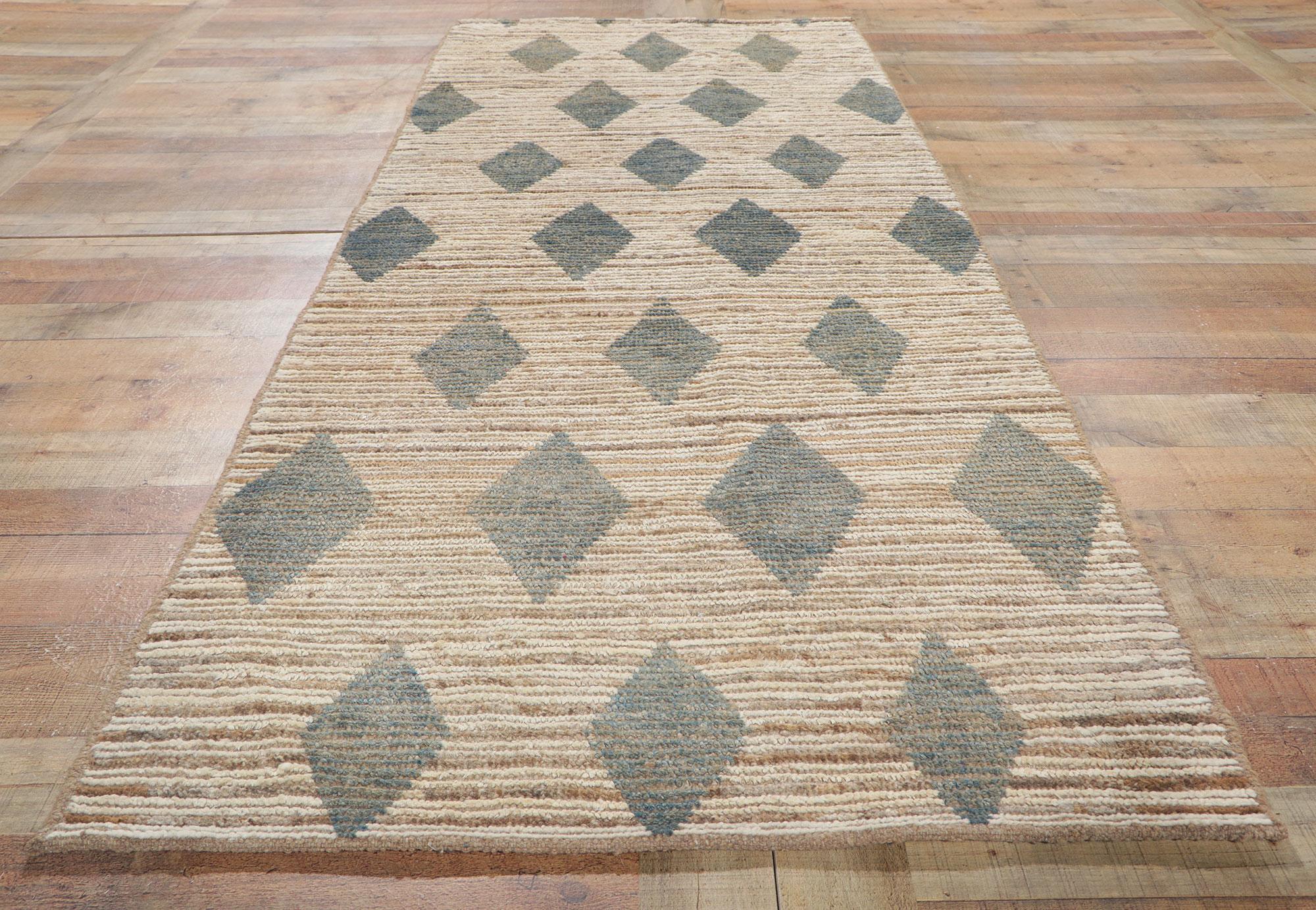 New Contemporary Moroccan Runner with Short Pile For Sale 1