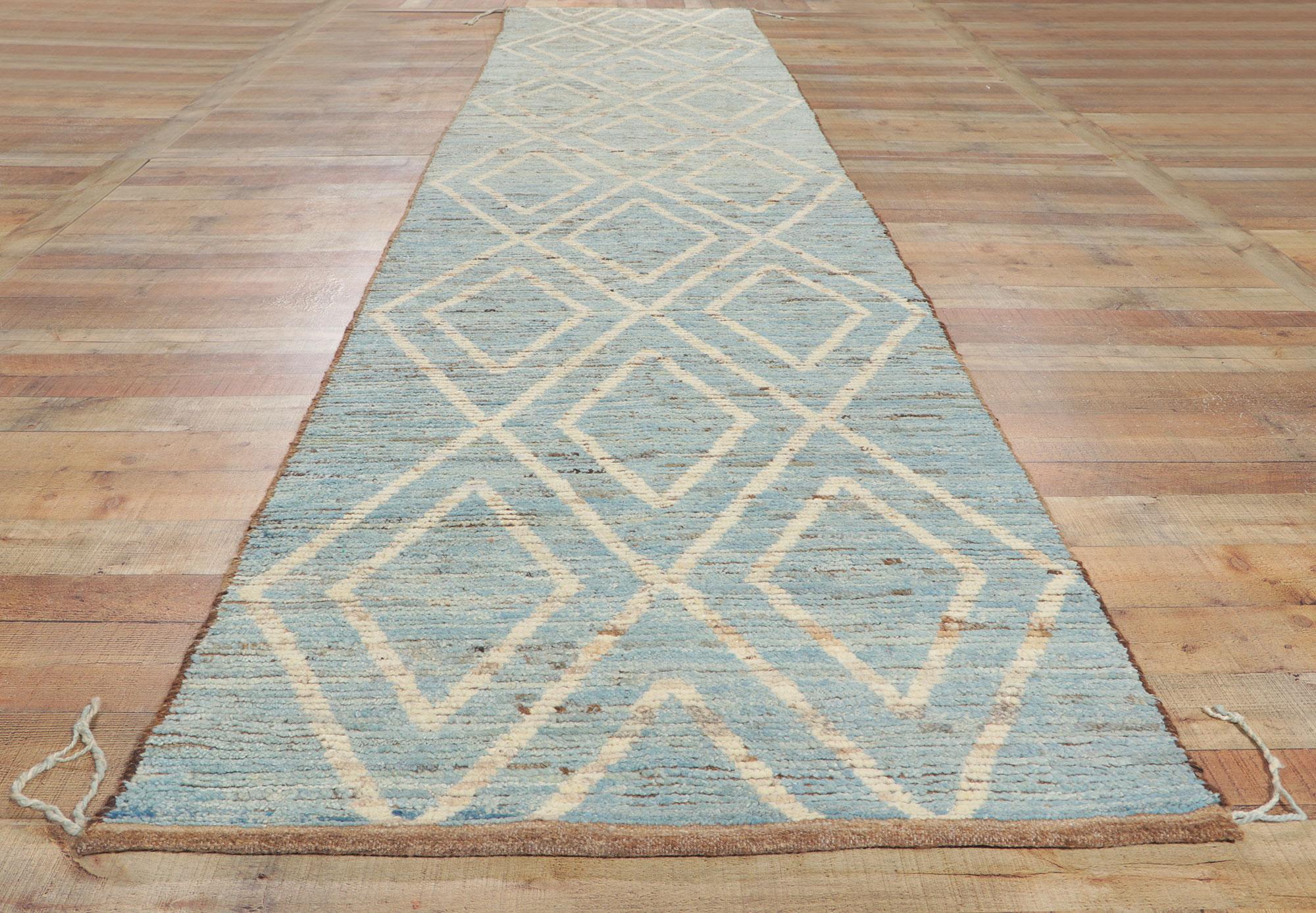 New Contemporary Moroccan Runner with Short Pile For Sale 2