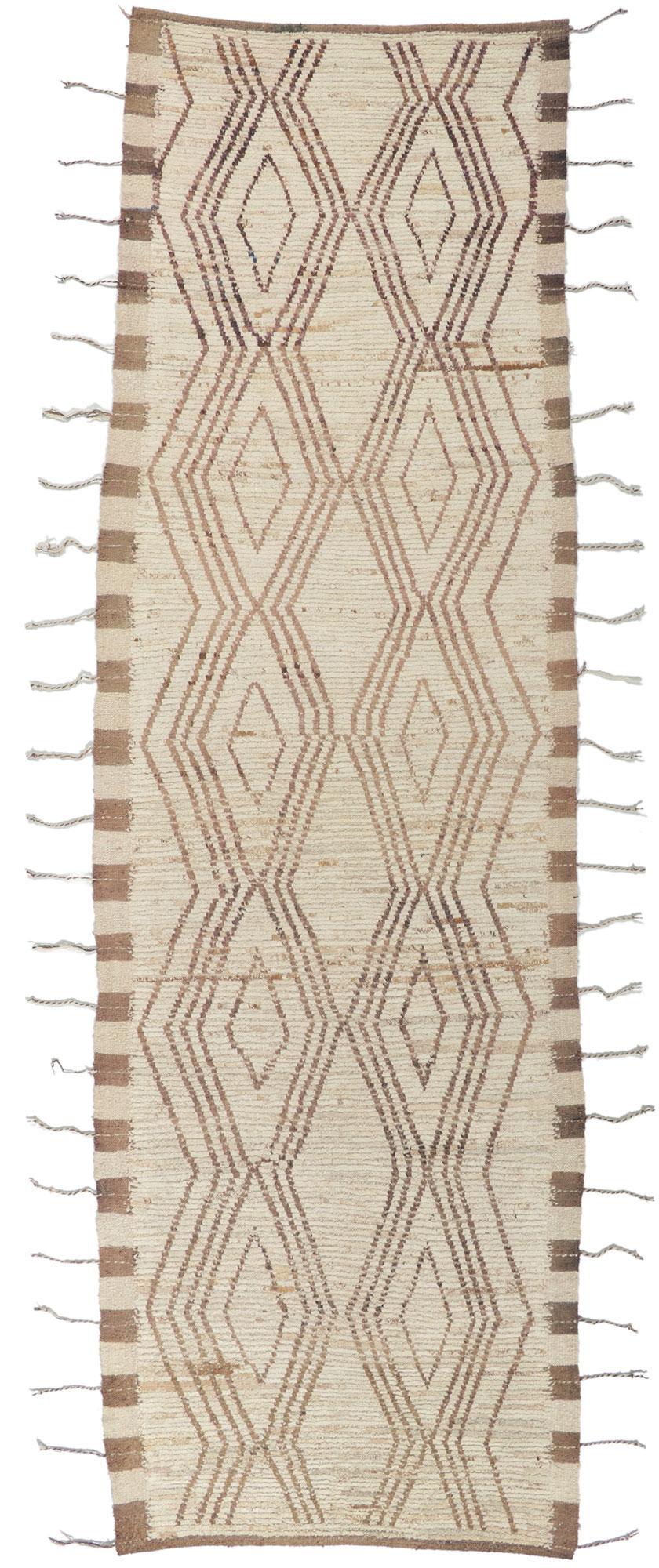 New Contemporary Moroccan Runner with Short Pile For Sale 2