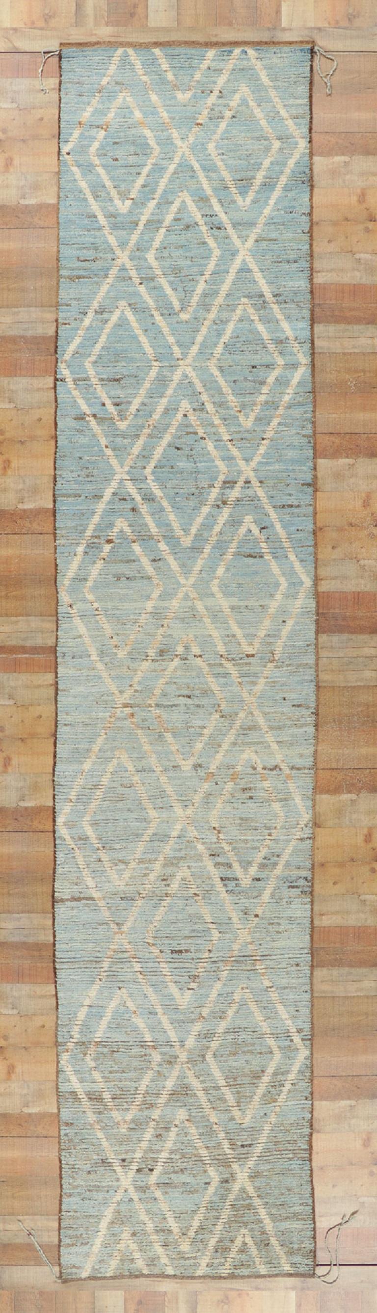 New Contemporary Moroccan Runner with Short Pile For Sale 3