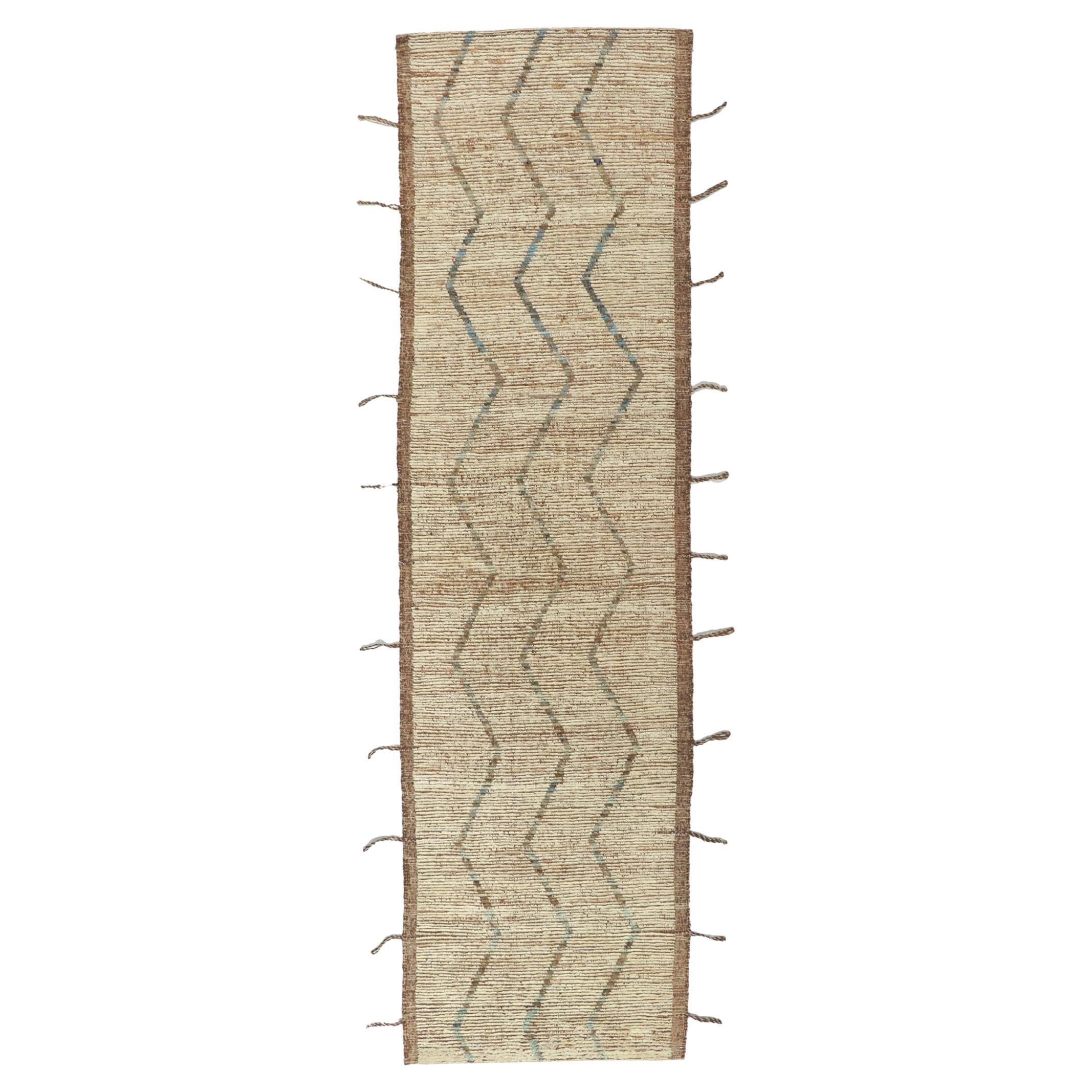 New Contemporary Moroccan Runner with Short Pile For Sale