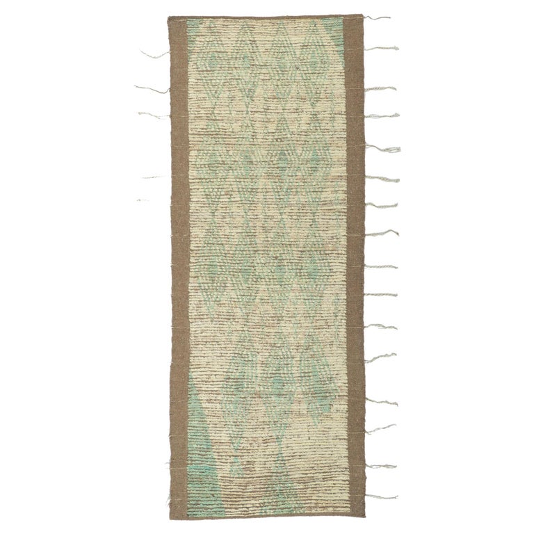 New Contemporary Moroccan Runner with Short Pile For Sale at 1stDibs