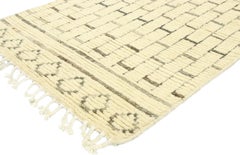 Organic Modern Moroccan Rug Runner, Brutalist Style Meets Cozy Nomad
