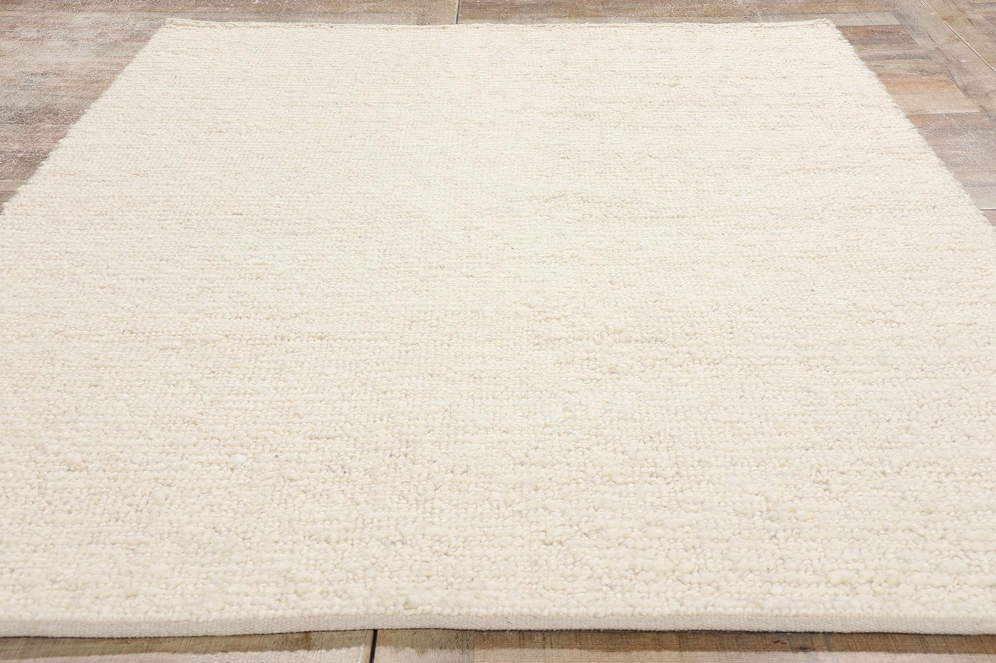 Laine New Contemporary Moroccan Shibui Textured High-Low Rug (tapis à haute teneur en eau) en vente