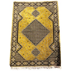 New Contemporary Moroccan Silk Area Rug - Rabat Style Gold Velvet