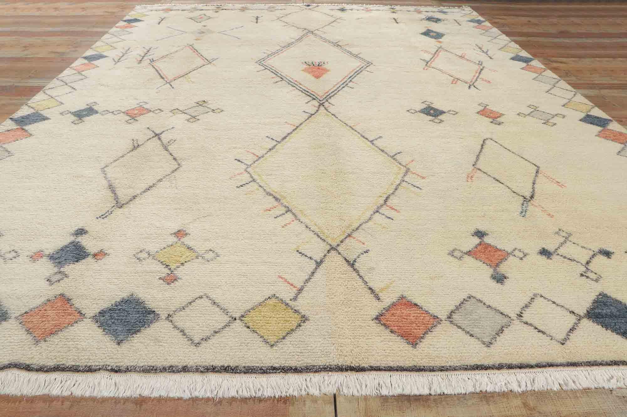 Wool New Contemporary Moroccan Style Area Rug For Sale