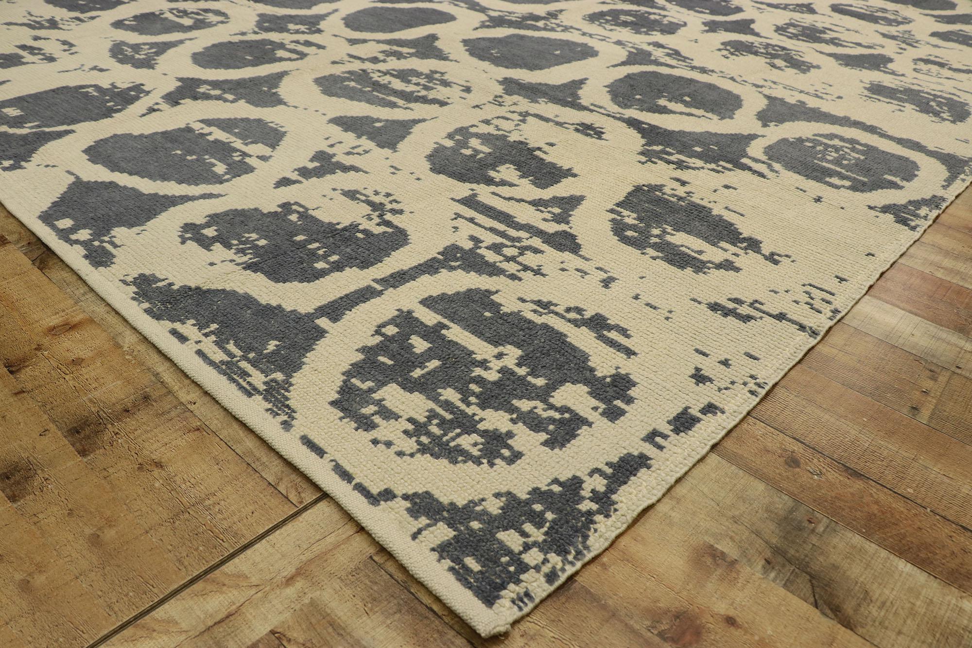 Wool New Contemporary Moroccan Style Area Rug with Abstract Orphism For Sale