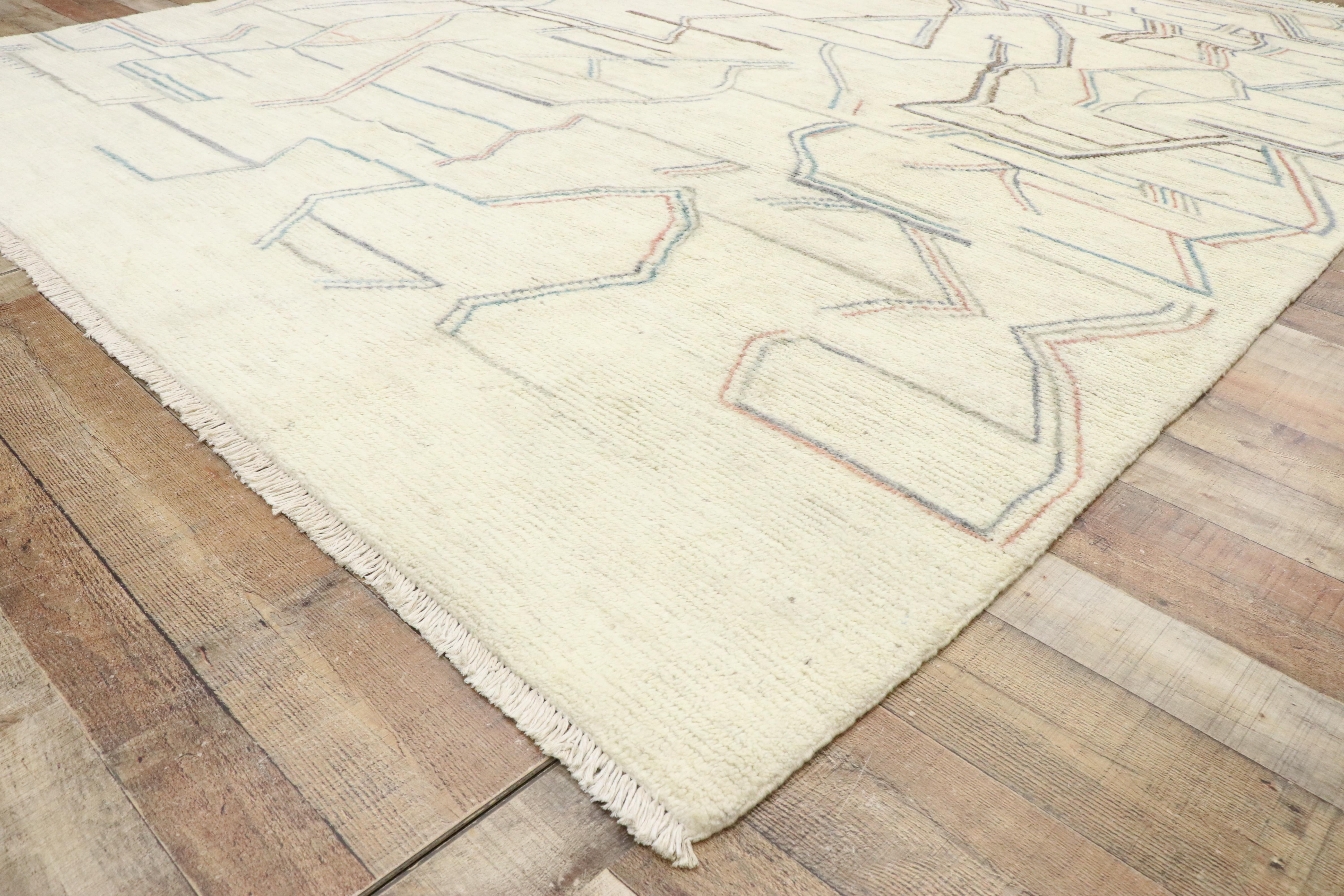 Nouveau tapis contemporain de style marocain avec motif d'art abstrait géométrique Neuf - En vente à Dallas, TX