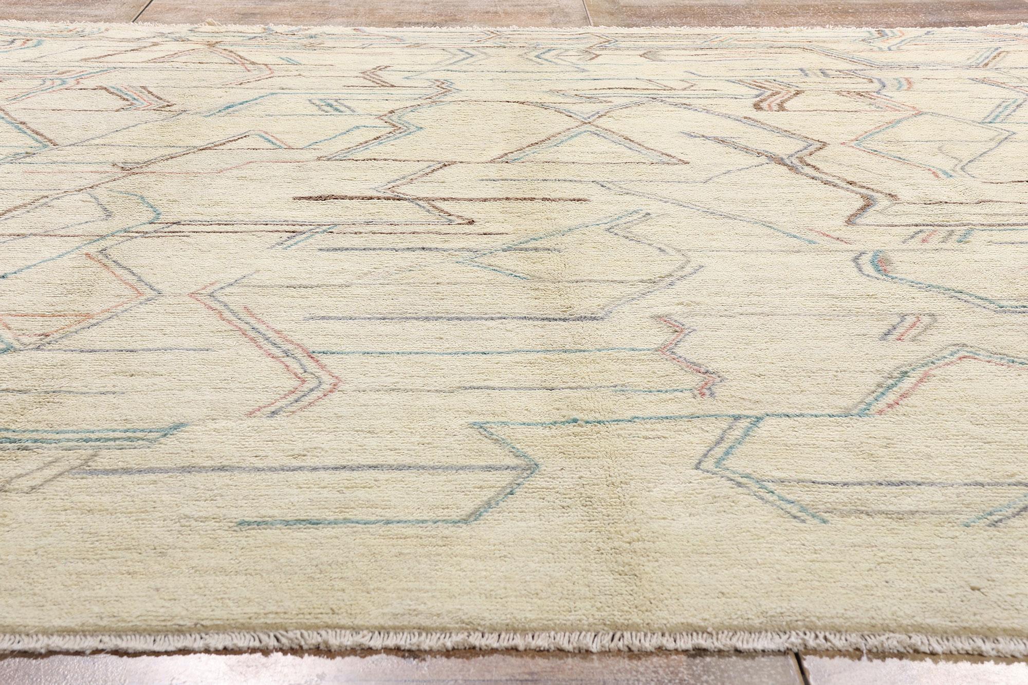 Nouveau tapis contemporain de style marocain avec motif d'art abstrait géométrique Neuf - En vente à Dallas, TX