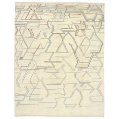 New Contemporary Moroccan Style Area Rug with Geometric Abstract Art Design