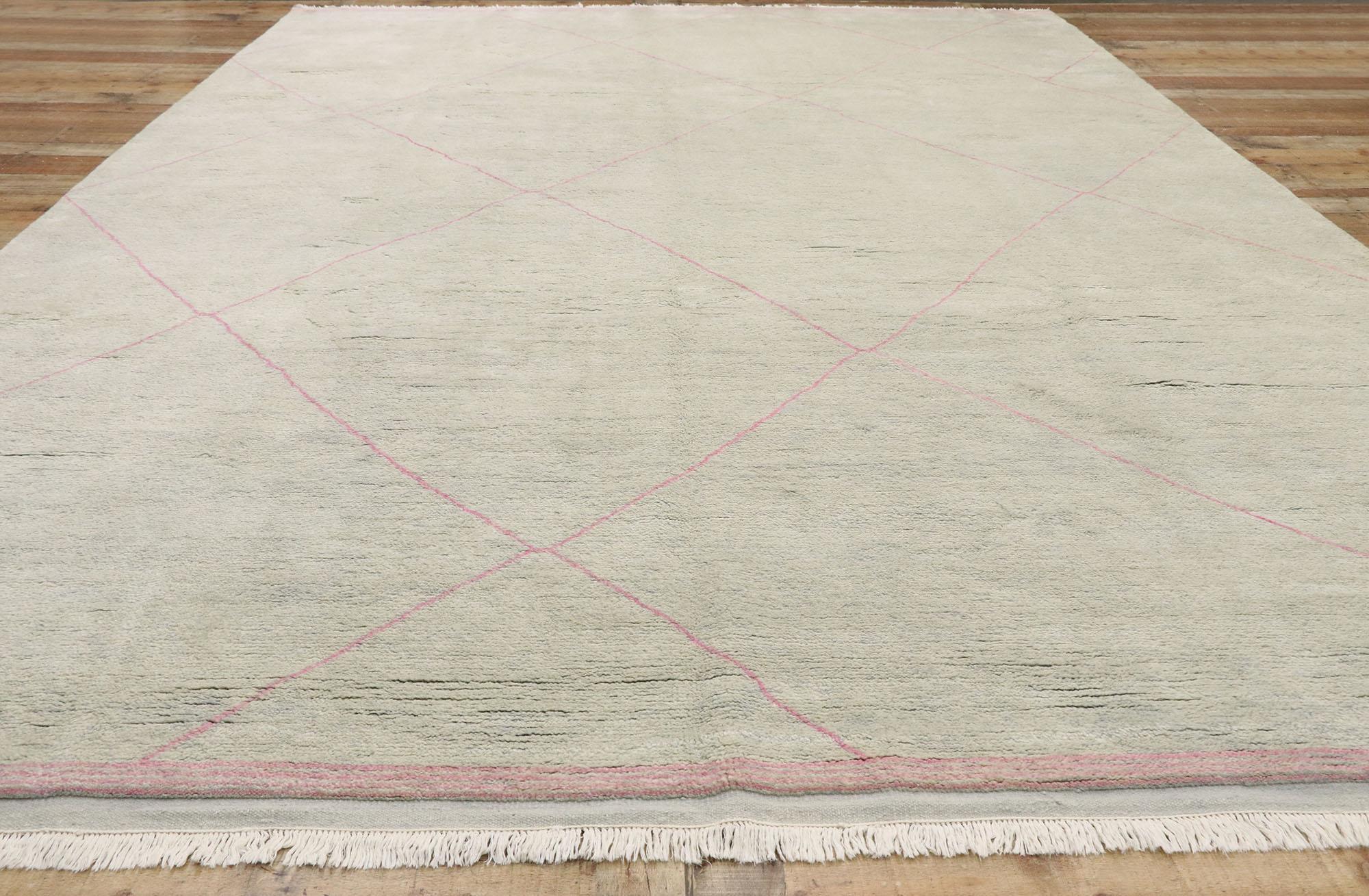 Neuer zeitgenössischer marokkanischer Teppich im modernen Boho-Chic-Stil mit modernen Vibes (Wolle) im Angebot