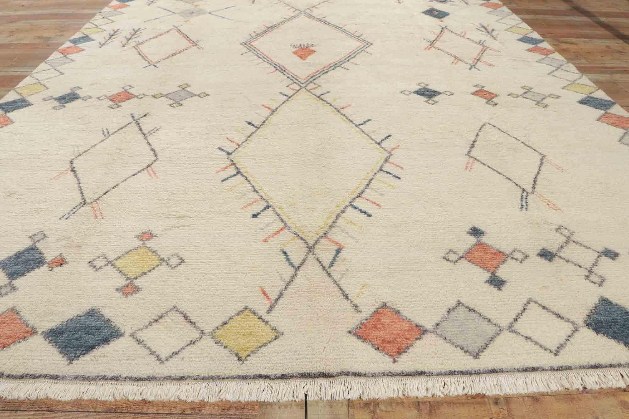 New Contemporary Moroccan Style Area Rug with Modern Northwestern Lodge Style For Sale 3