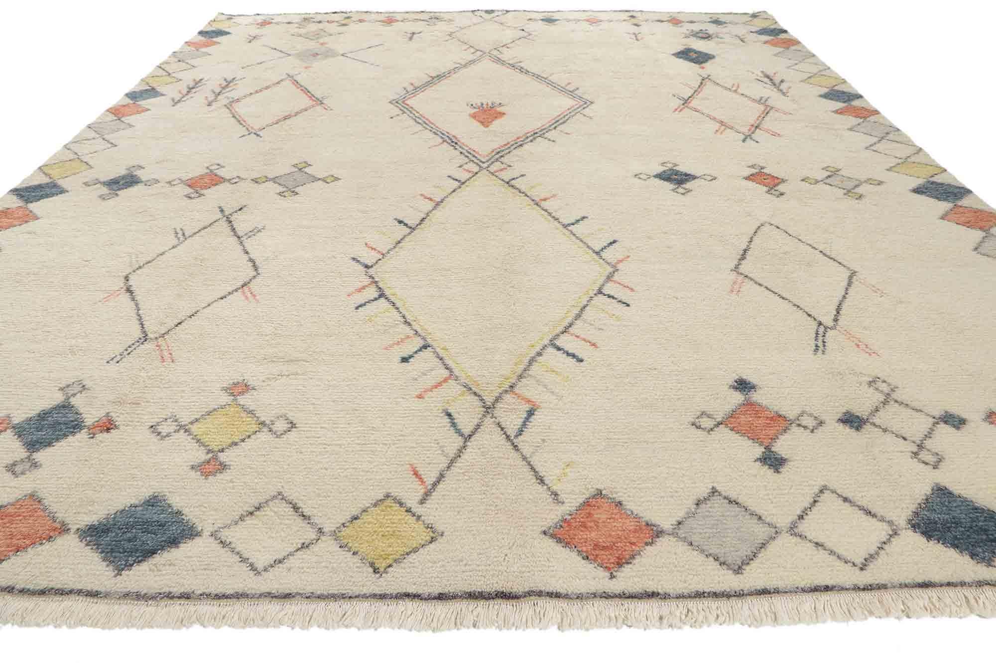 Tribal New Contemporary Moroccan Style Area Rug with Modern Northwestern Lodge Style For Sale