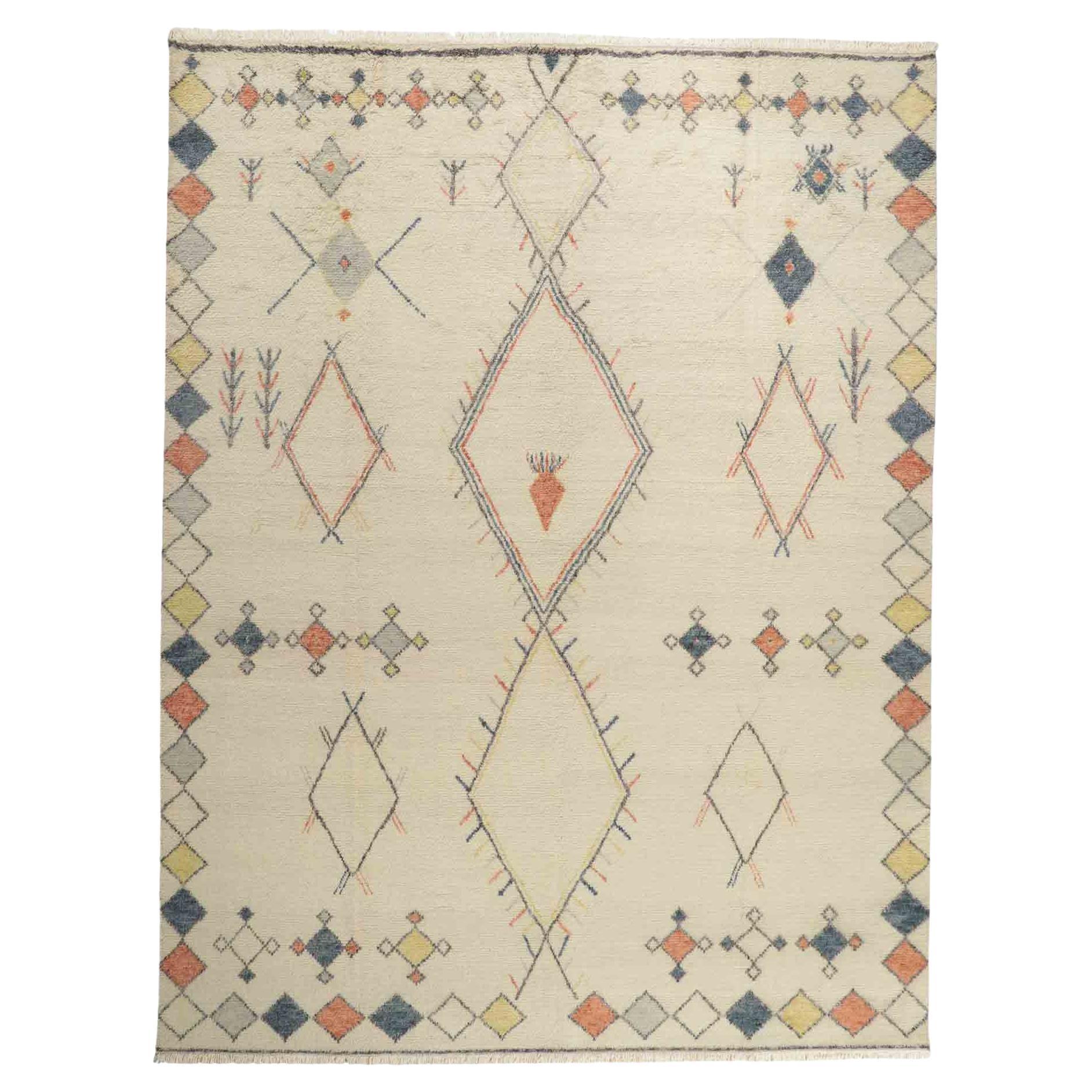 New Contemporary Moroccan Style Area Rug with Modern Northwestern Lodge Style For Sale