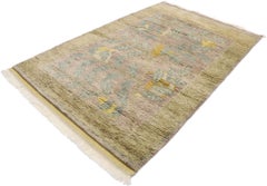 New Earth-Tone Pastel Biophilic Contemporary Moroccan Rug