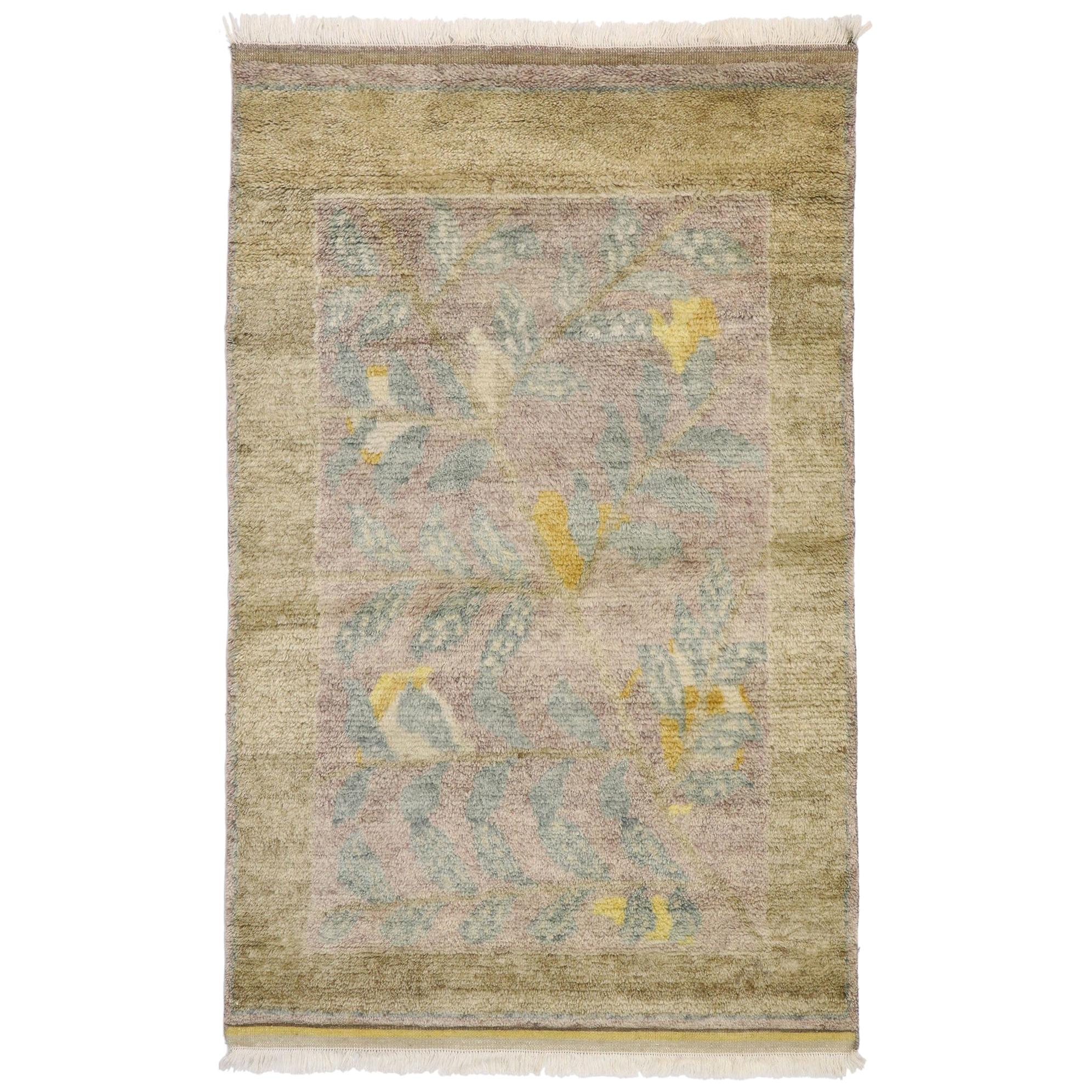 New Contemporary Moroccan Style Area Rug with Postmodern Biophilic Design