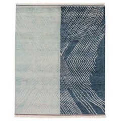 New Contemporary Moroccan Style Beach Rug with Linear Abstract Design
