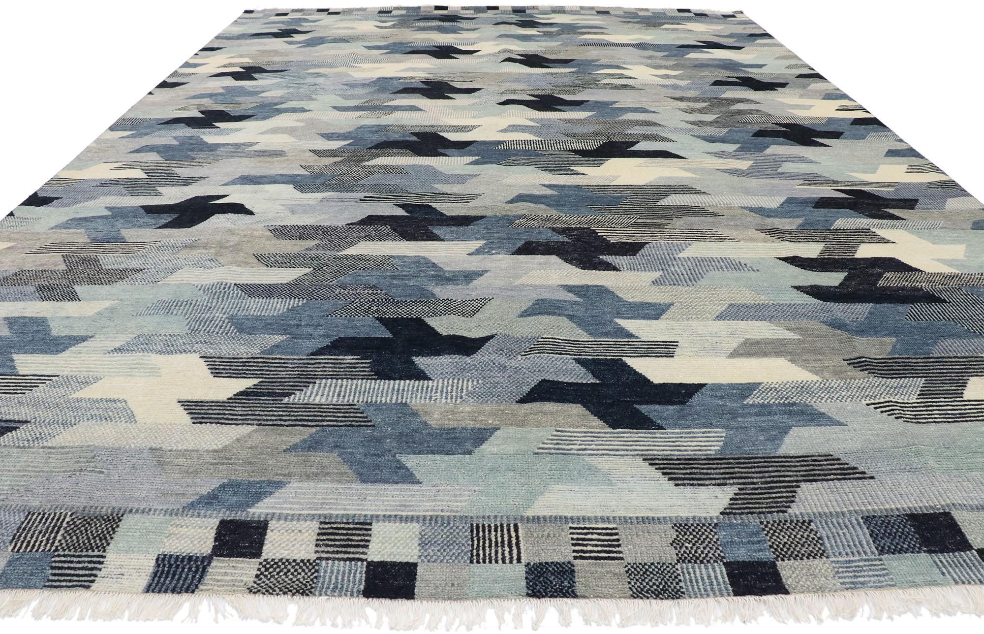 Indian New Contemporary Moroccan Style Rug Inspired by Barbro Nilsson