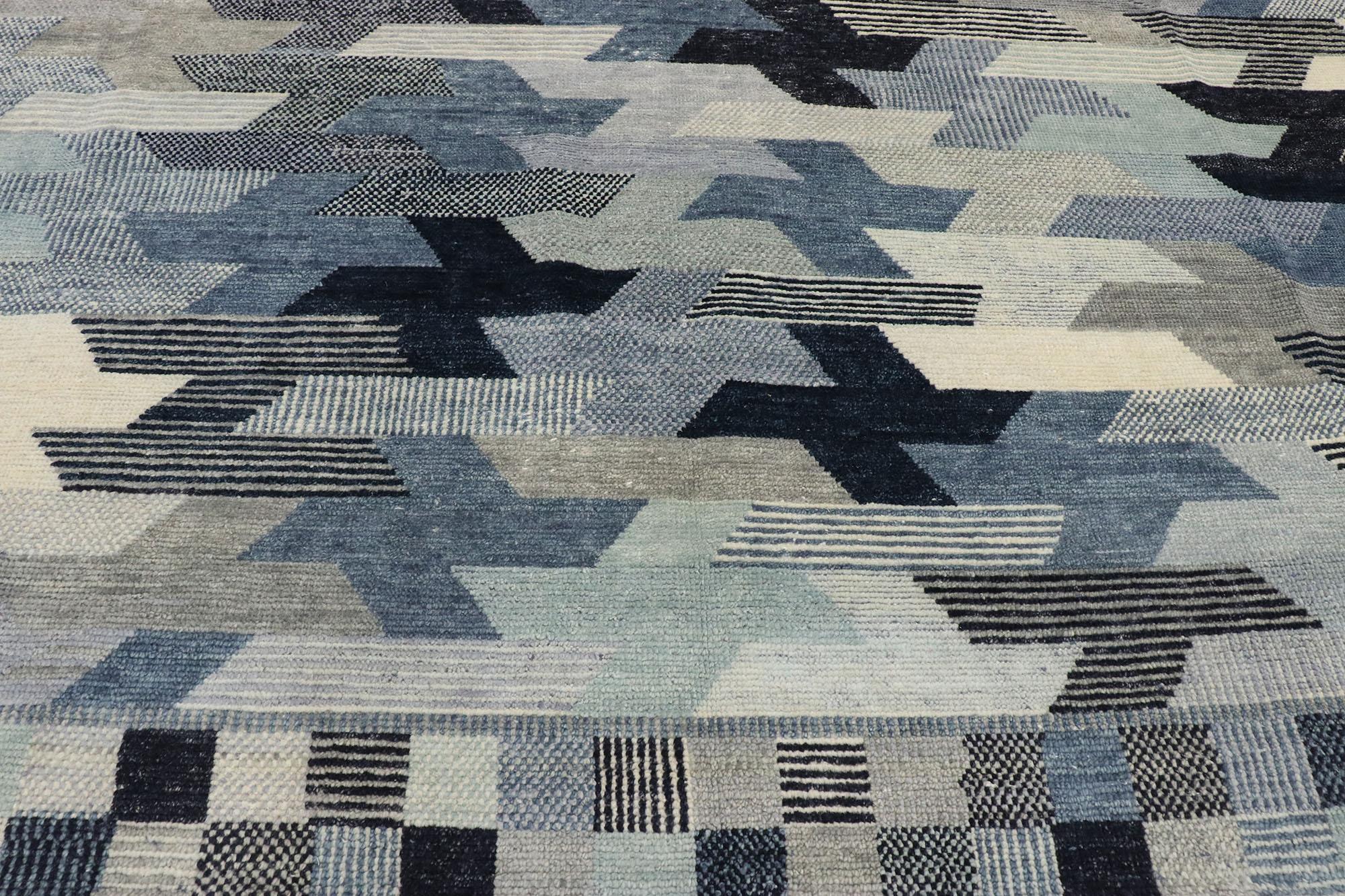Hand-Knotted New Contemporary Moroccan Style Rug Inspired by Barbro Nilsson