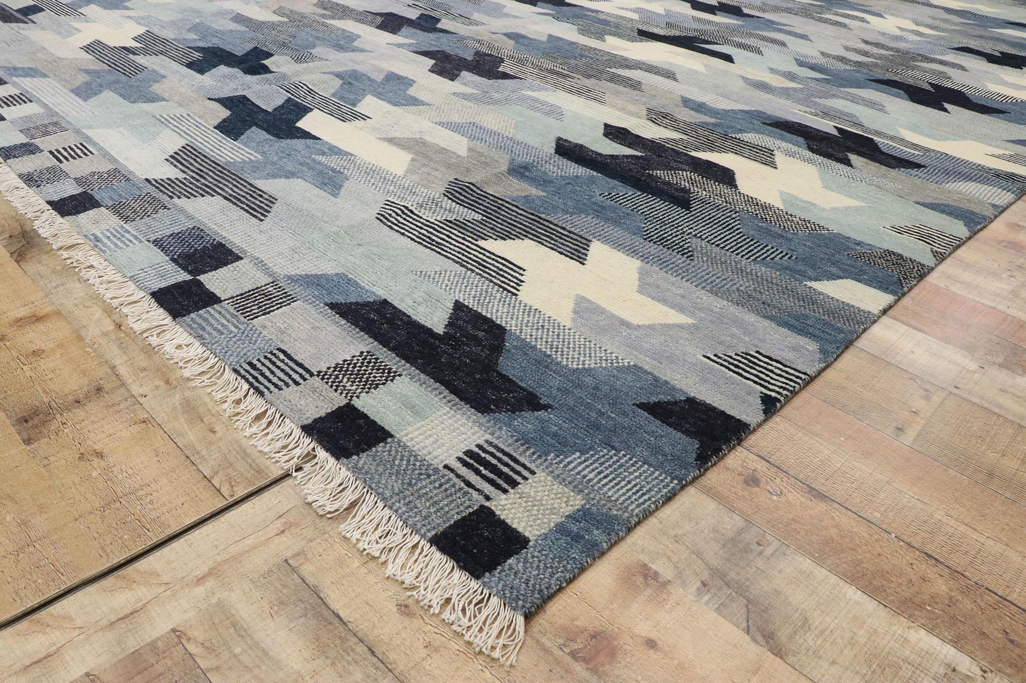 Wool New Contemporary Moroccan Style Rug Inspired by Barbro Nilsson