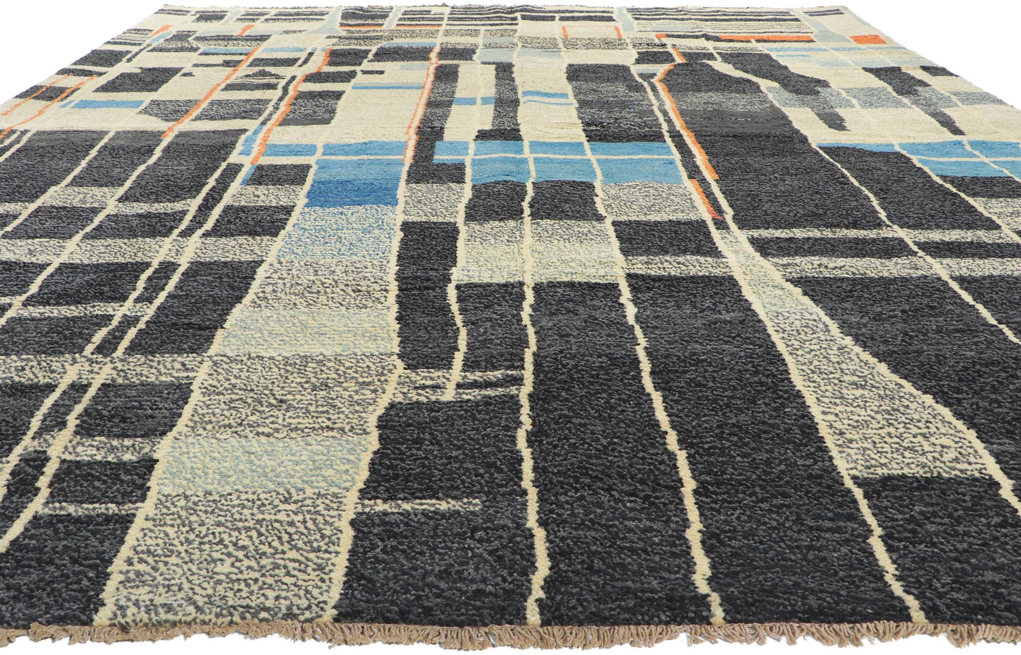 Bauhaus New Contemporary Moroccan Style Rug Inspired by Gunta Stolzl