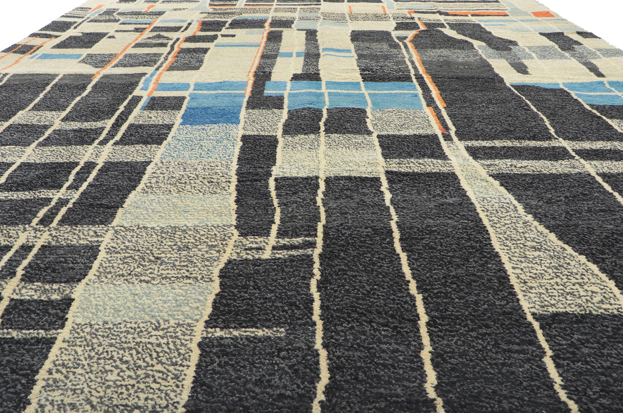 Pakistani New Contemporary Moroccan Style Rug Inspired by Gunta Stolzl