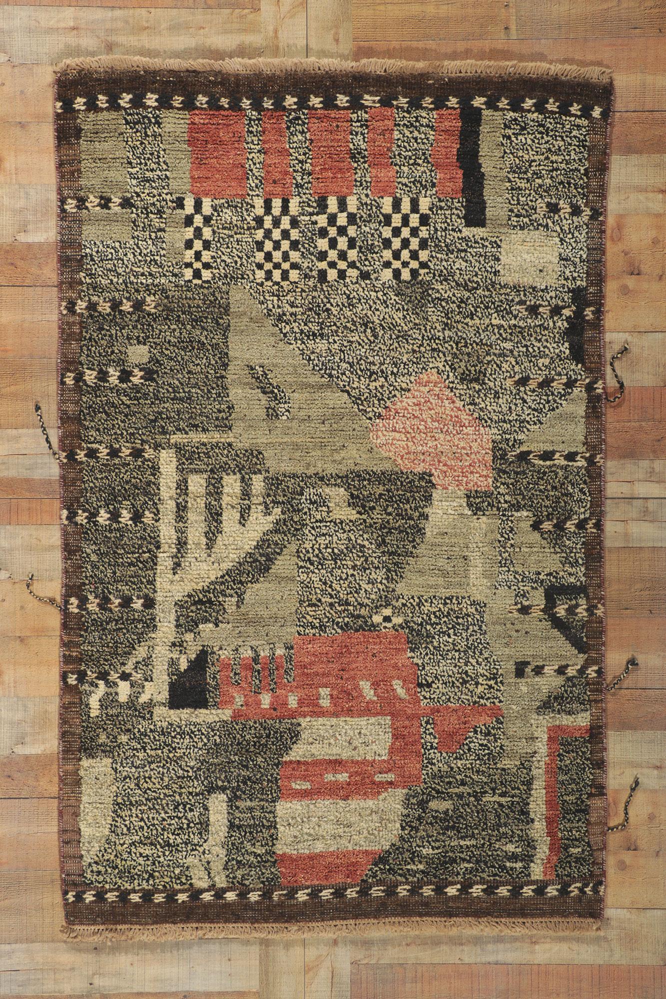 New Color Block Moroccan Style Rug Inspired by Gunta Stolzl For Sale 1