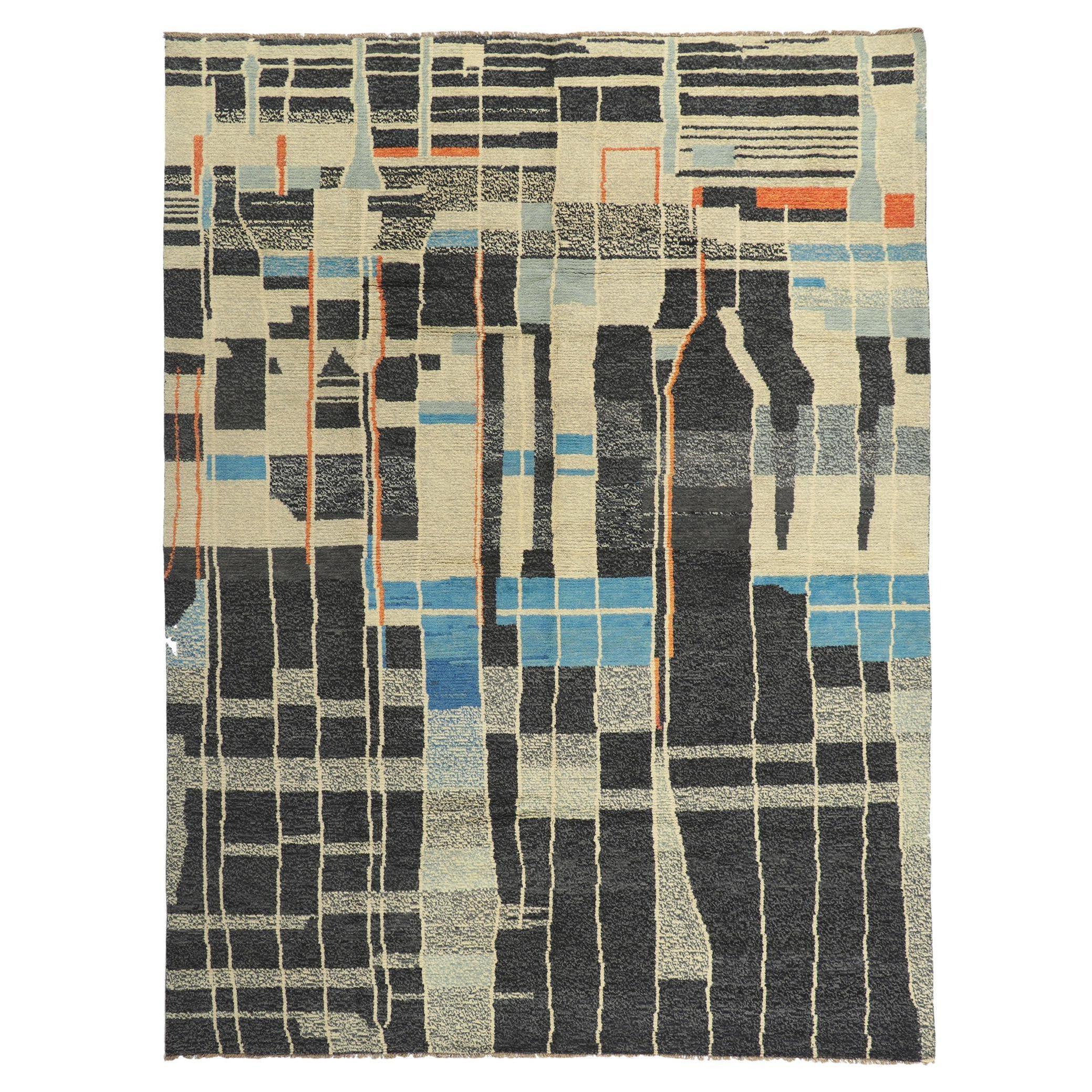New Contemporary Moroccan Style Rug Inspired by Gunta Stolzl
