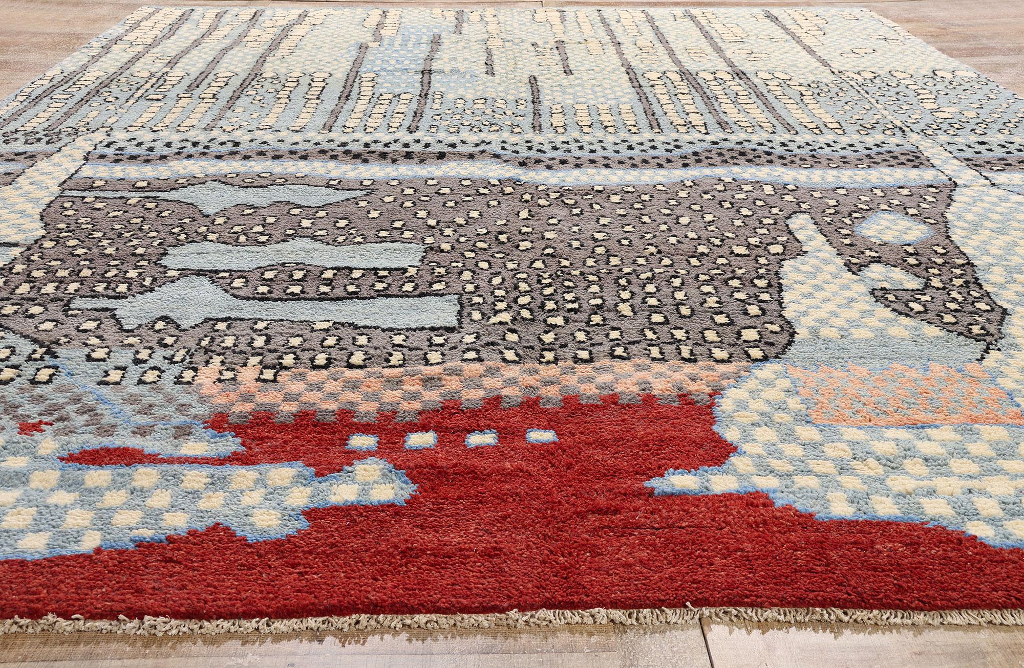 Nouveau tapis contemporain de style marocain inspiré par Gunta Stolzl & Jasper Johns en vente 6