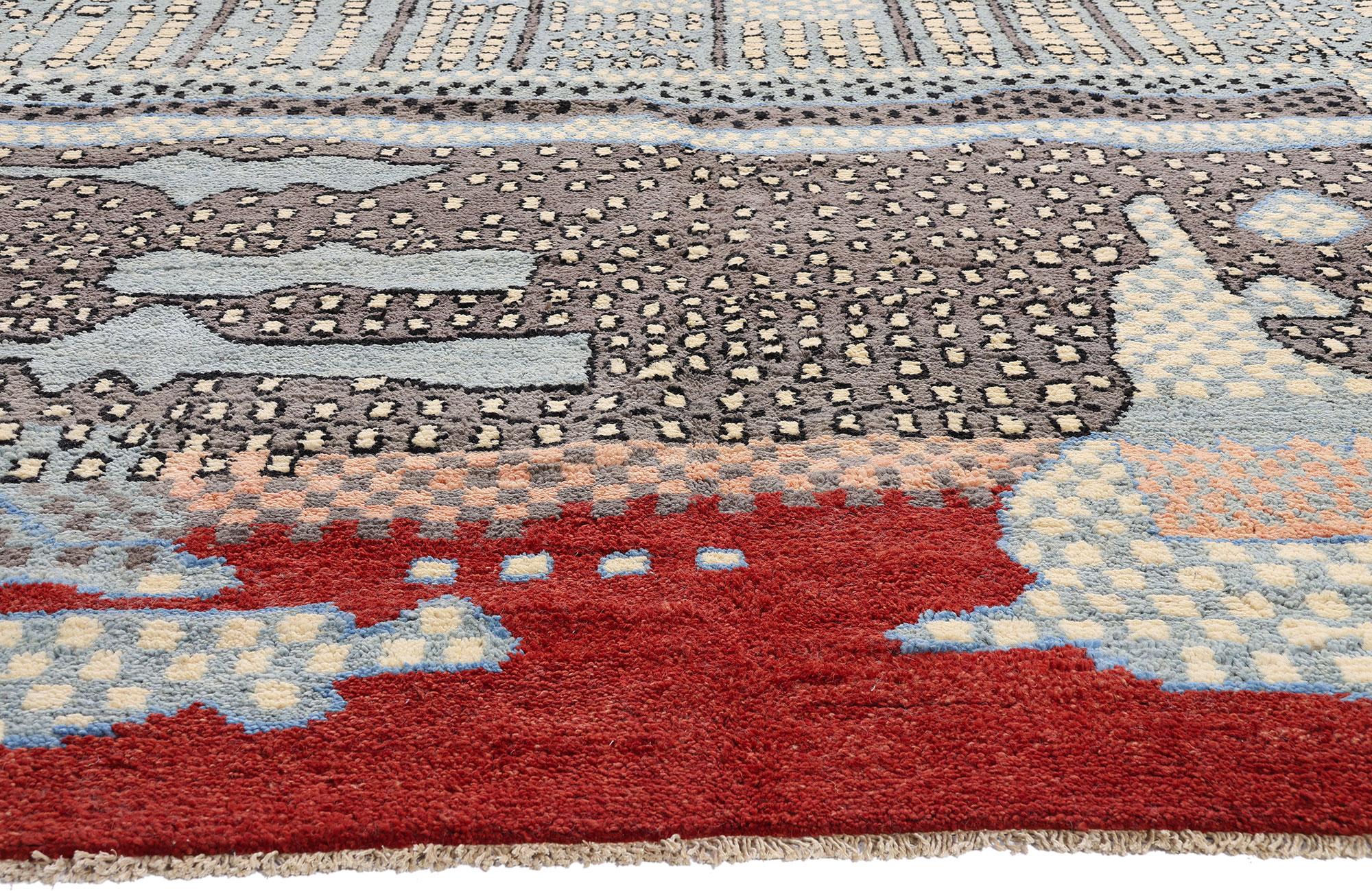Nouveau tapis contemporain de style marocain inspiré par Gunta Stolzl & Jasper Johns Neuf - En vente à Dallas, TX