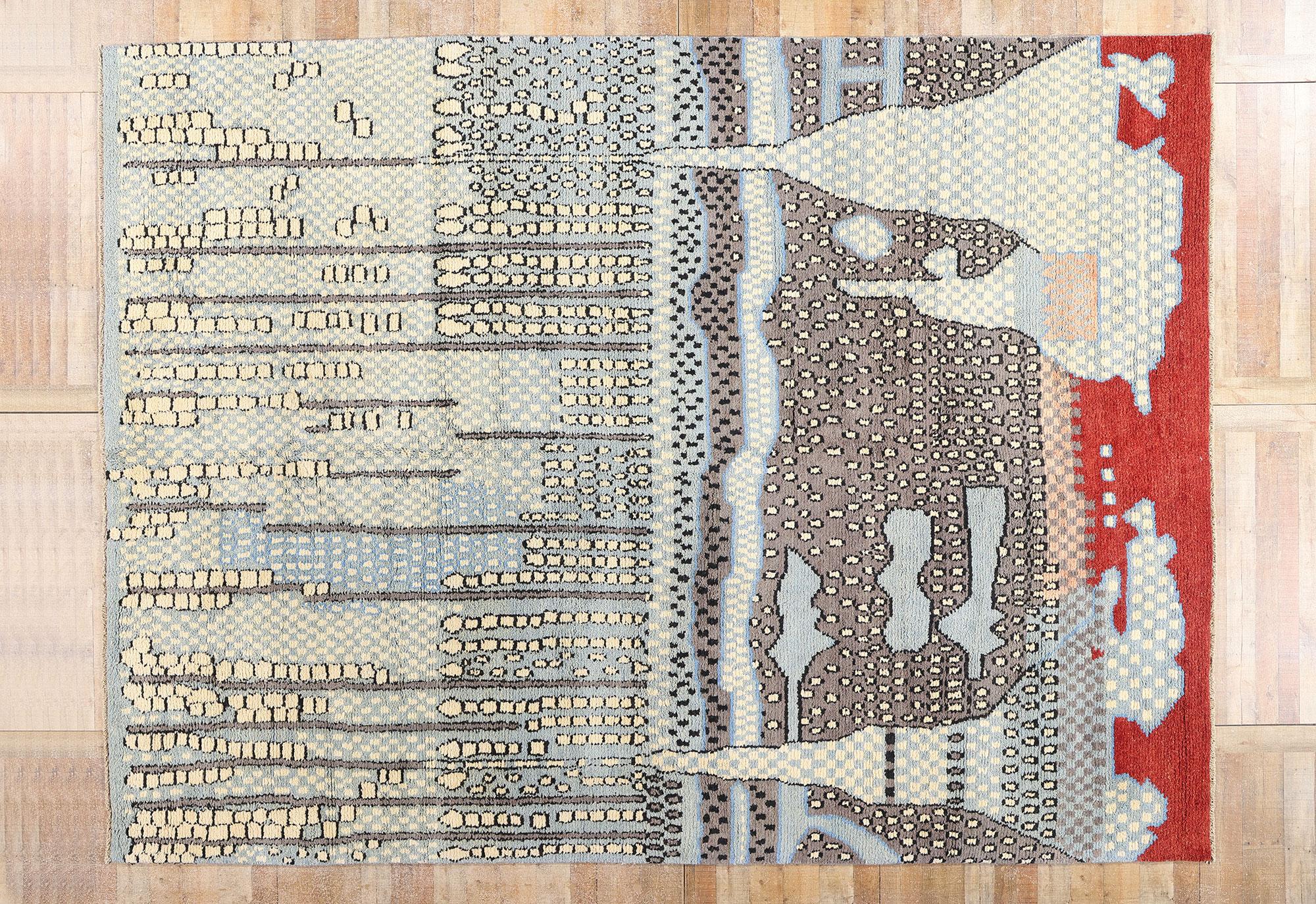 Nouveau tapis contemporain de style marocain inspiré par Gunta Stolzl & Jasper Johns en vente 8