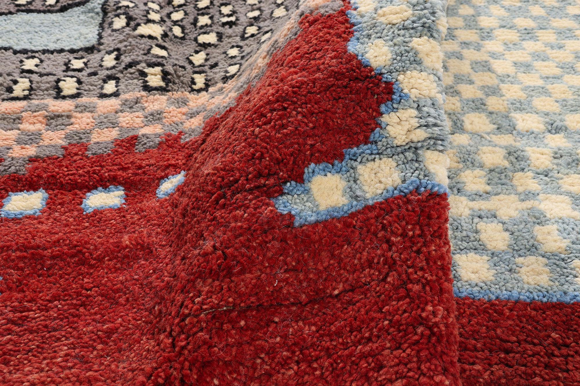 Nouveau tapis contemporain de style marocain inspiré par Gunta Stolzl & Jasper Johns en vente 1
