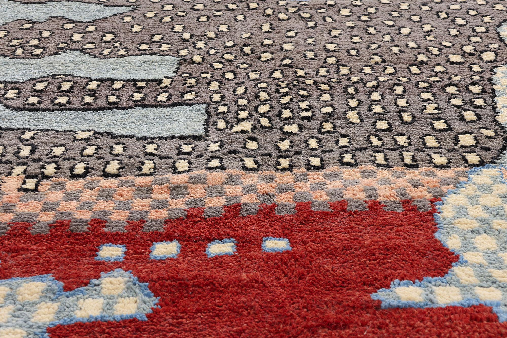 XXIe siècle et contemporain Nouveau tapis contemporain de style marocain inspiré par Gunta Stolzl & Jasper Johns en vente