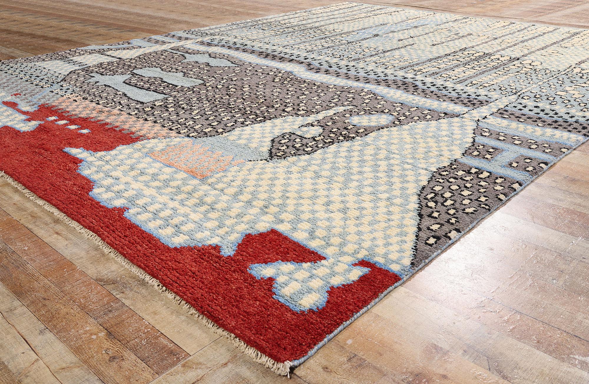 Nouveau tapis contemporain de style marocain inspiré par Gunta Stolzl & Jasper Johns en vente 4