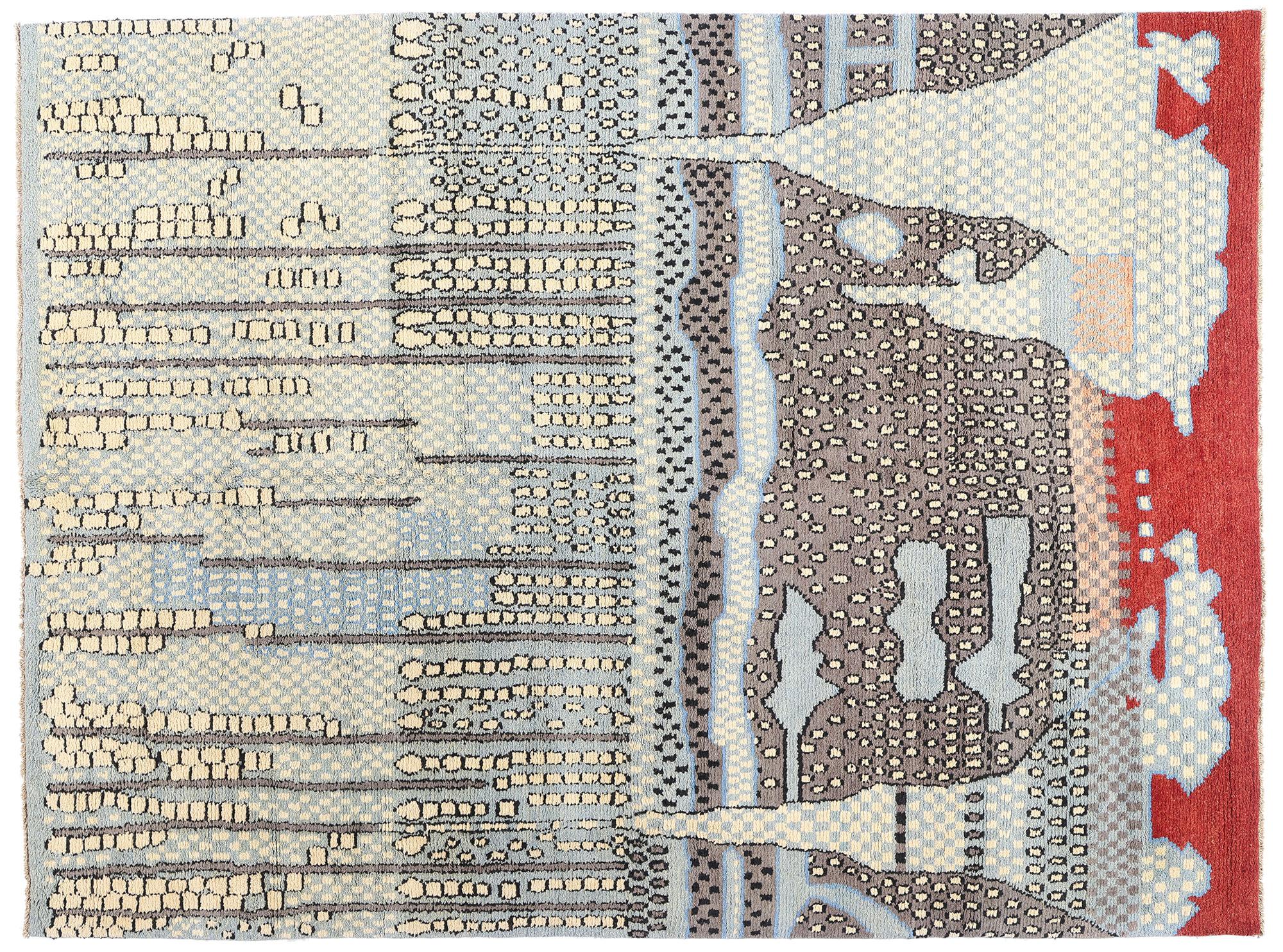 Nouveau tapis contemporain de style marocain inspiré par Gunta Stolzl & Jasper Johns en vente 10