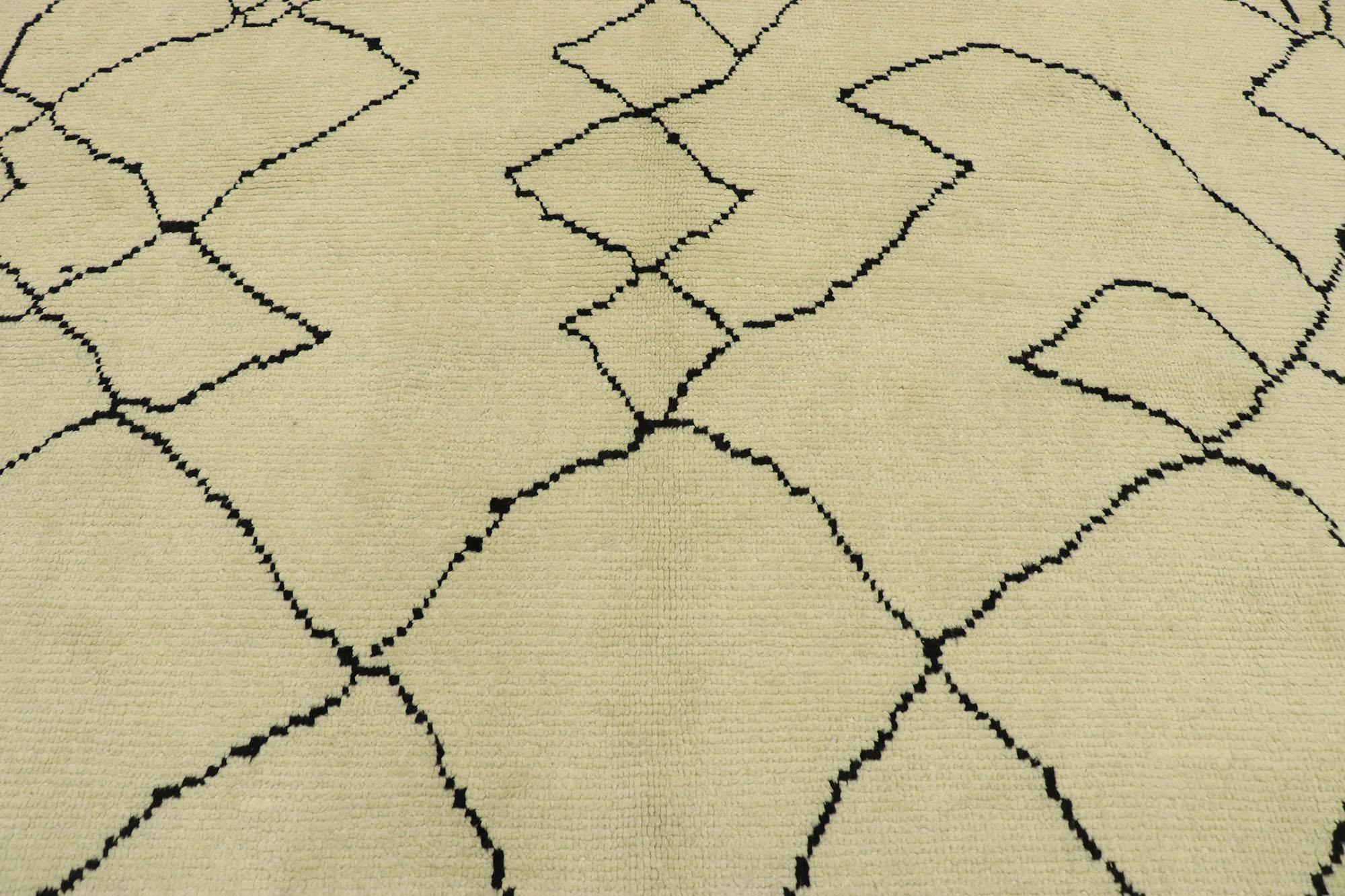 Hand-Knotted New Contemporary Moroccan Area Rug 