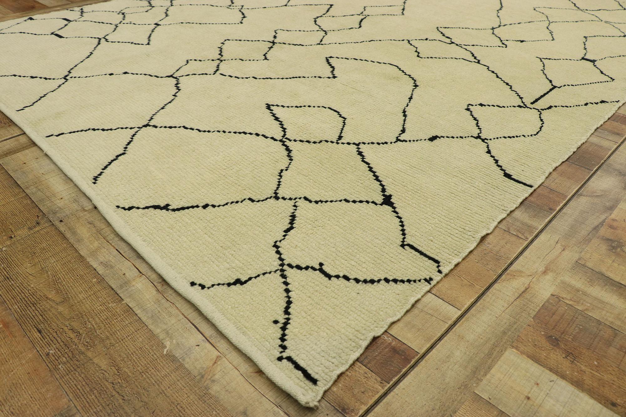 Wool New Contemporary Moroccan Area Rug 