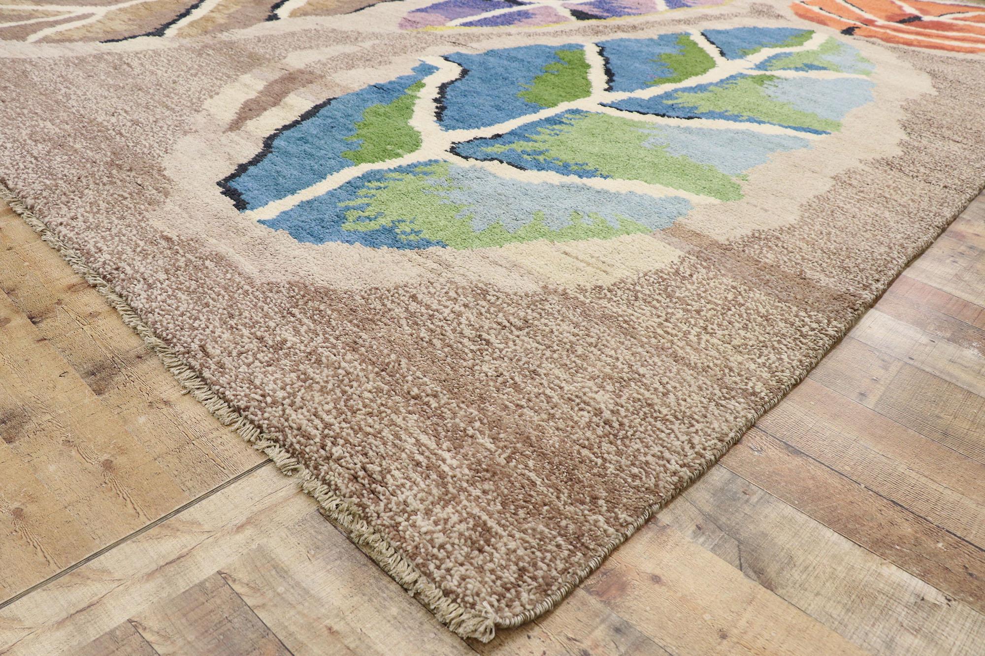 Neuer zeitgenössischer Teppich im marokkanischen Stil mit biophilem skandinavischem Moderndesign, neu  im Zustand „Neu“ im Angebot in Dallas, TX