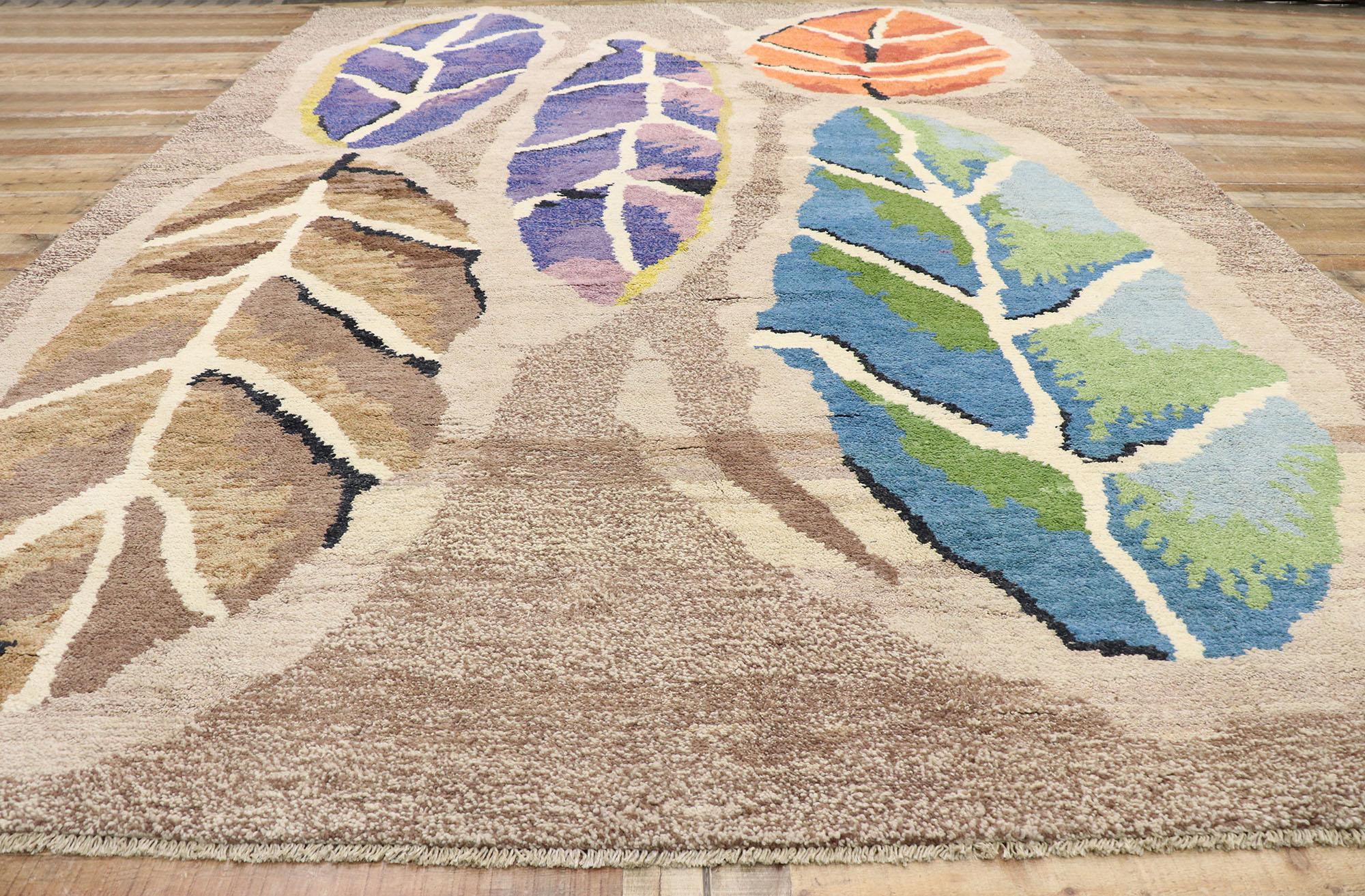 New Contemporary Moroccan Style Rug with Biophilic Scandinavian Modern Design For Sale 1