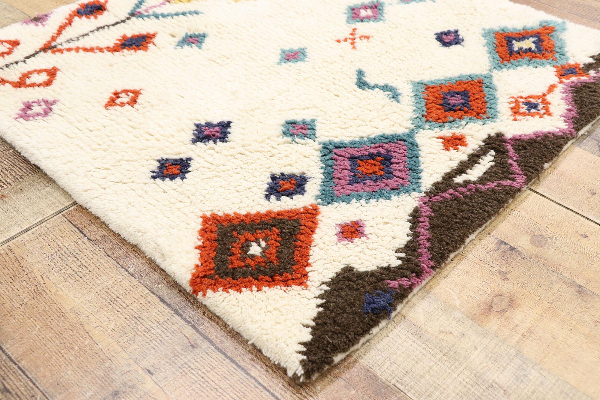 New Contemporary Moroccan Style Rug with Boho Chic Hygge Vibes In New Condition For Sale In Dallas, TX