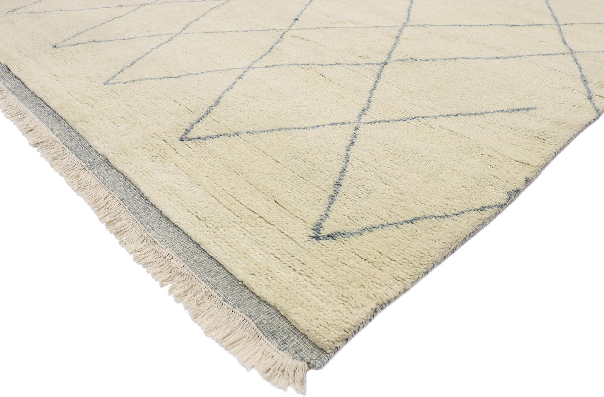 Mid-Century Modern New Contemporary Moroccan Style Rug with Cozy Hygge Vibes For Sale