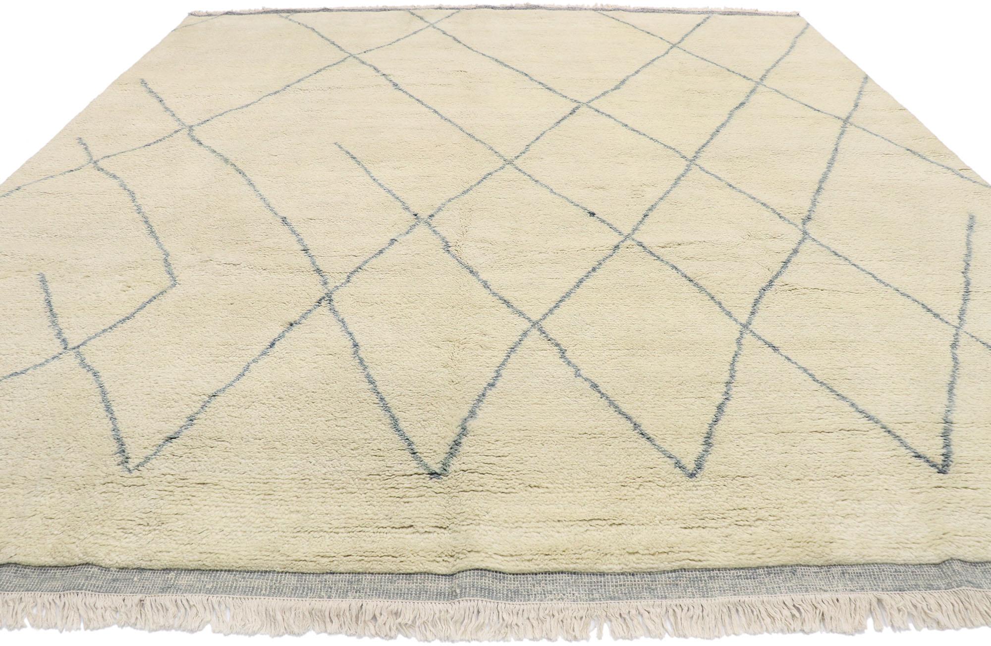 Indian New Contemporary Moroccan Style Rug with Cozy Hygge Vibes For Sale