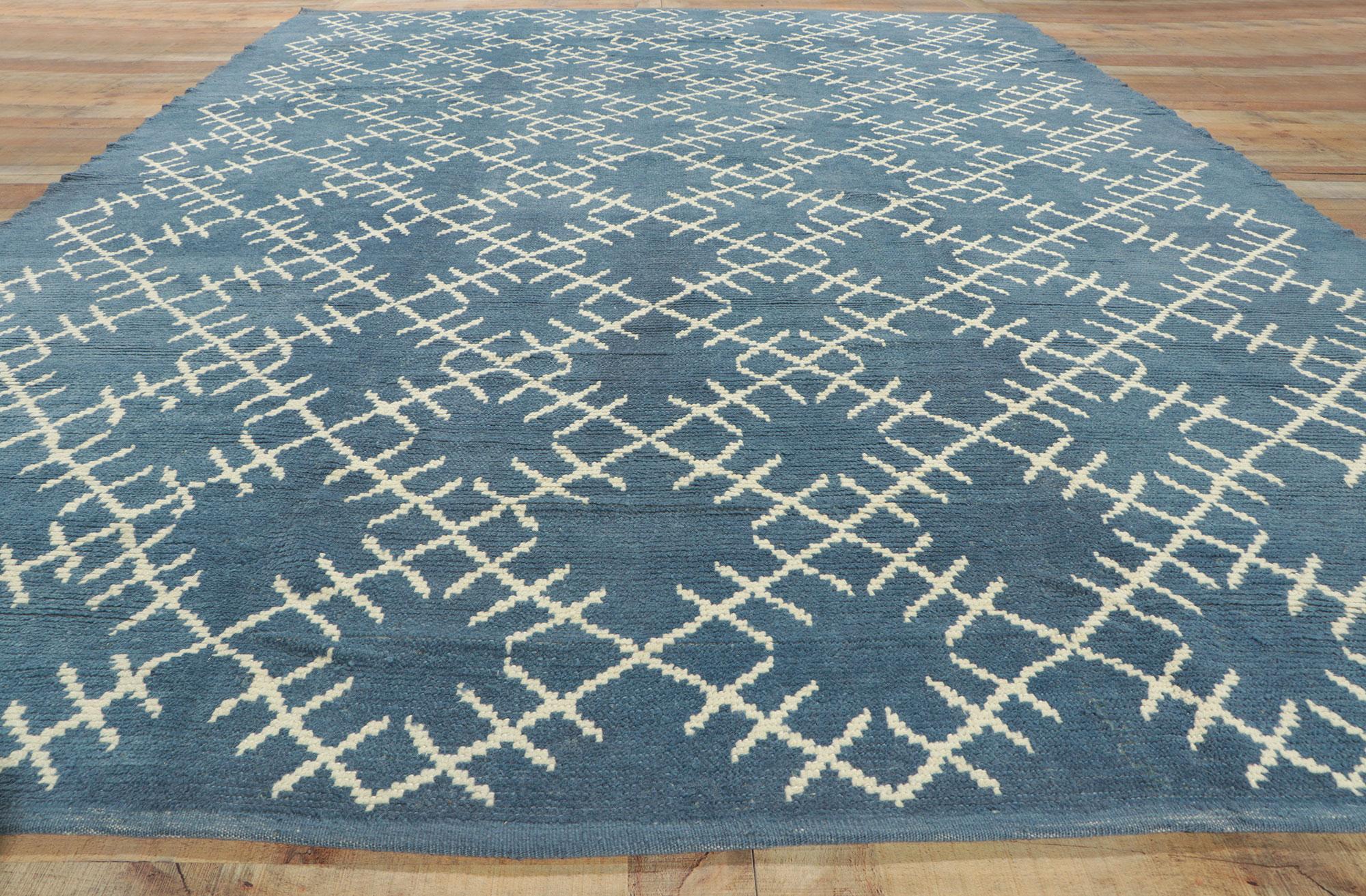 New Contemporary Moroccan Style Rug with Geometric Print For Sale 5