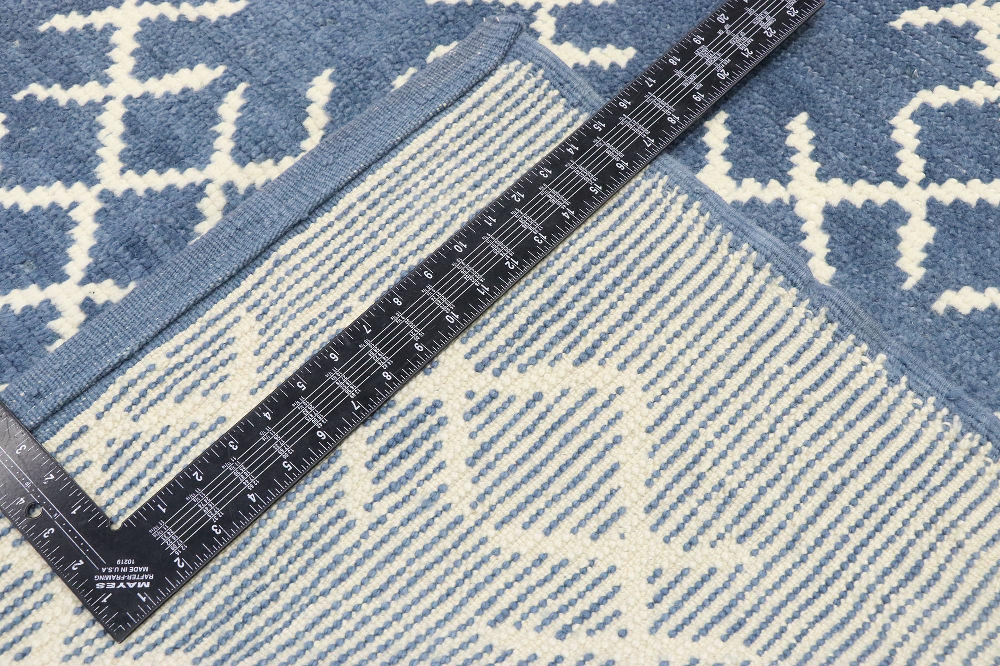 New Contemporary Moroccan Style Rug with Geometric Print For Sale 2