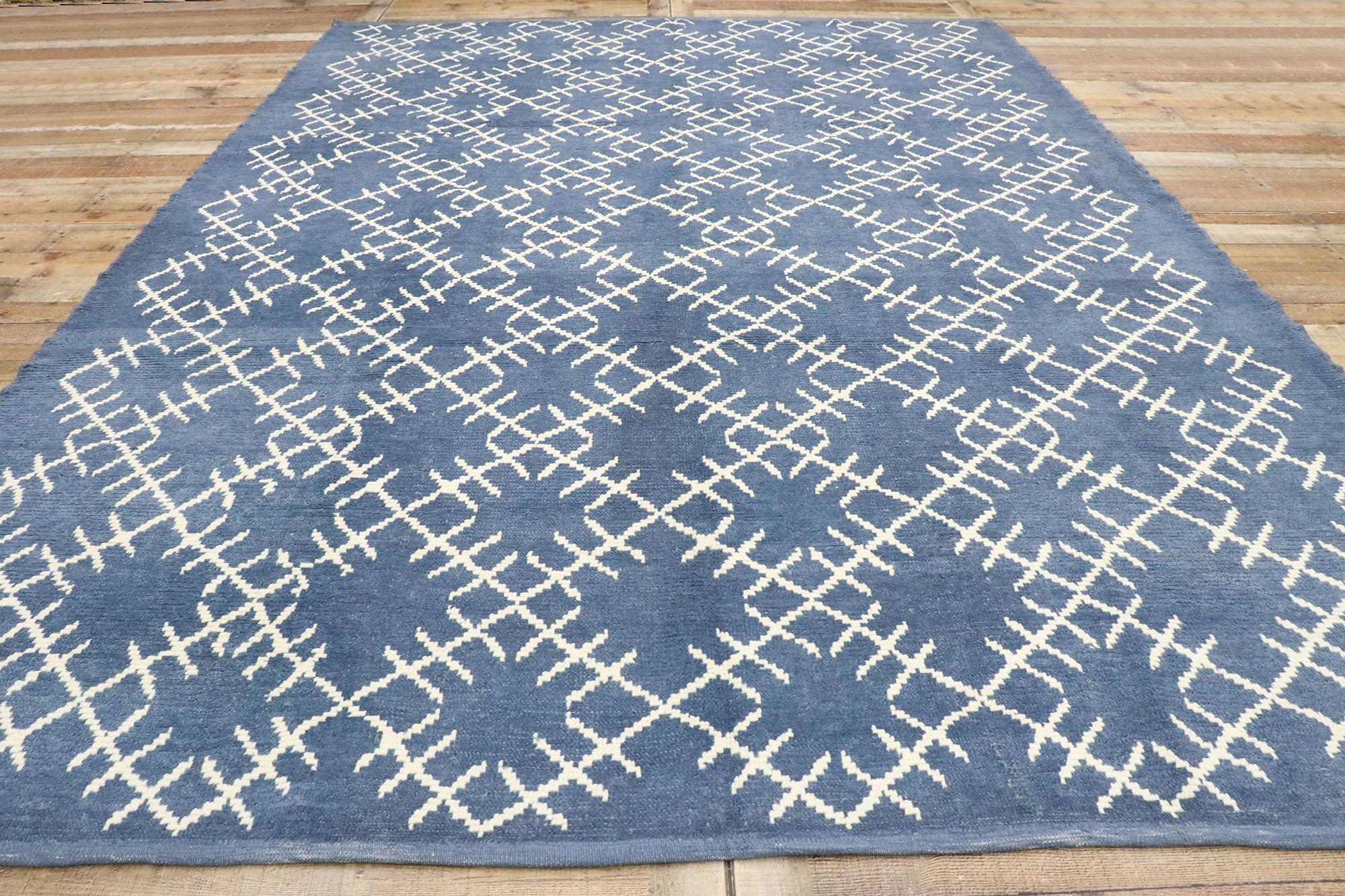 New Contemporary Moroccan Style Rug with Geometric Print For Sale 6