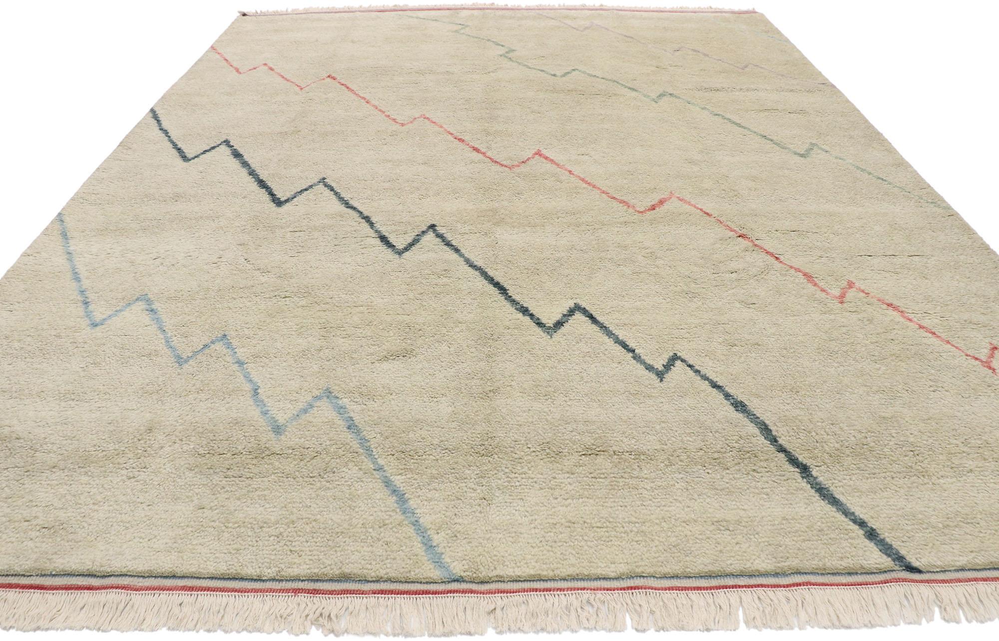 Neuer zeitgenössischer marokkanischer Teppich mit Blitz-Muster im Zustand „Neu“ im Angebot in Dallas, TX
