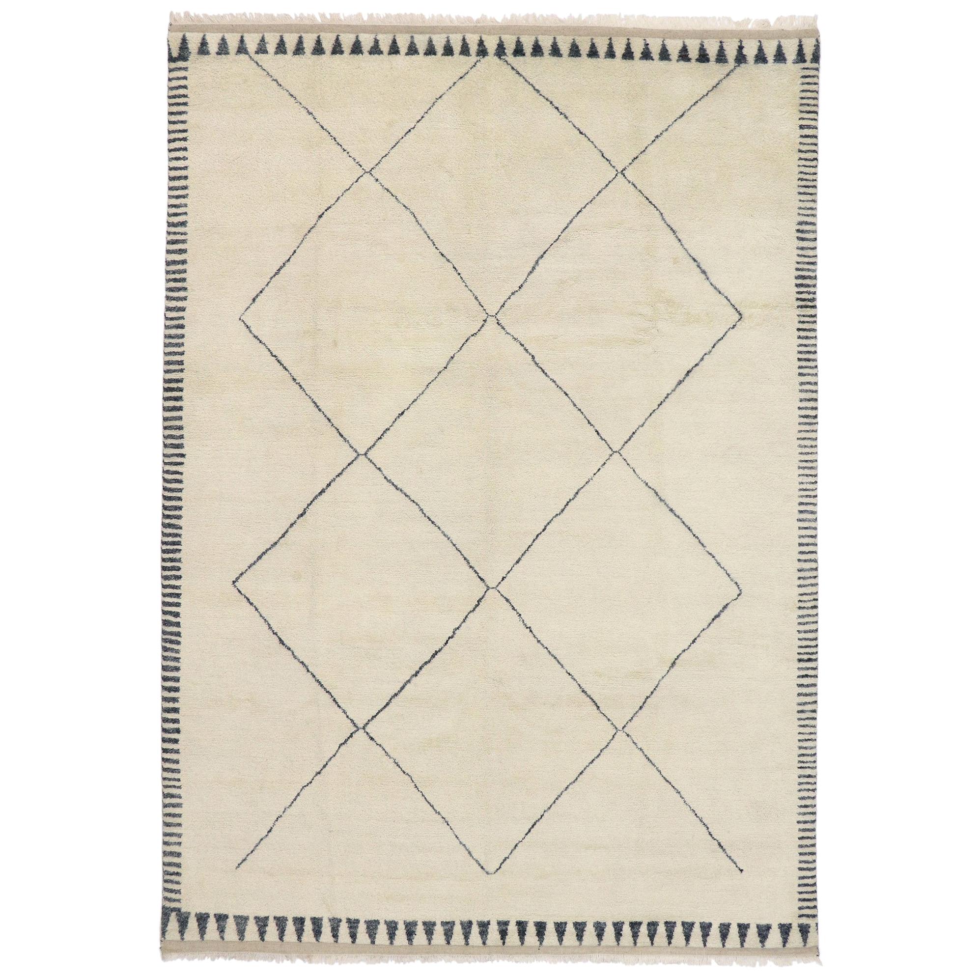 New Contemporary Moroccan Style Rug with Minimalist Mid-Century Modern Design