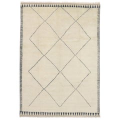 New Contemporary Moroccan Style Rug with Minimalist Mid-Century Modern Design